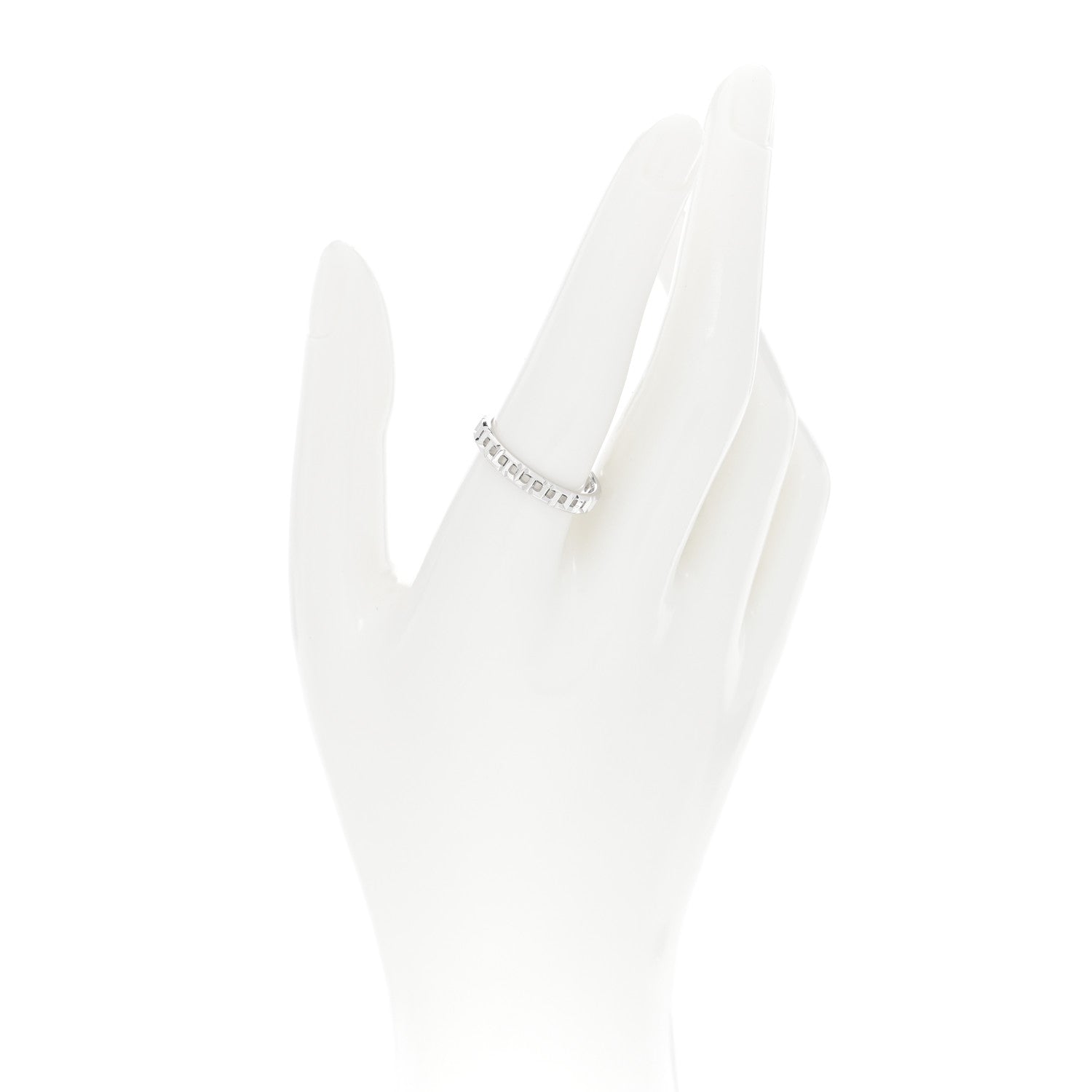 Tiffany 18K White Gold Narrow T True Band Ring 58 8.25 2 of 4