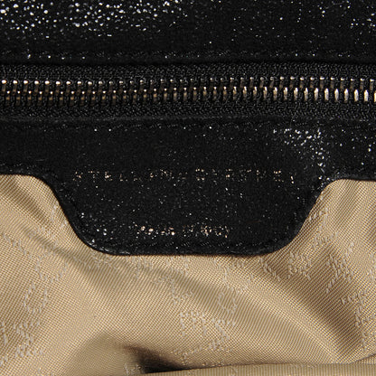 Stella McCartney Faux Leather Shaggy Deer Falabella Fold Over Tote Black 6 of 8