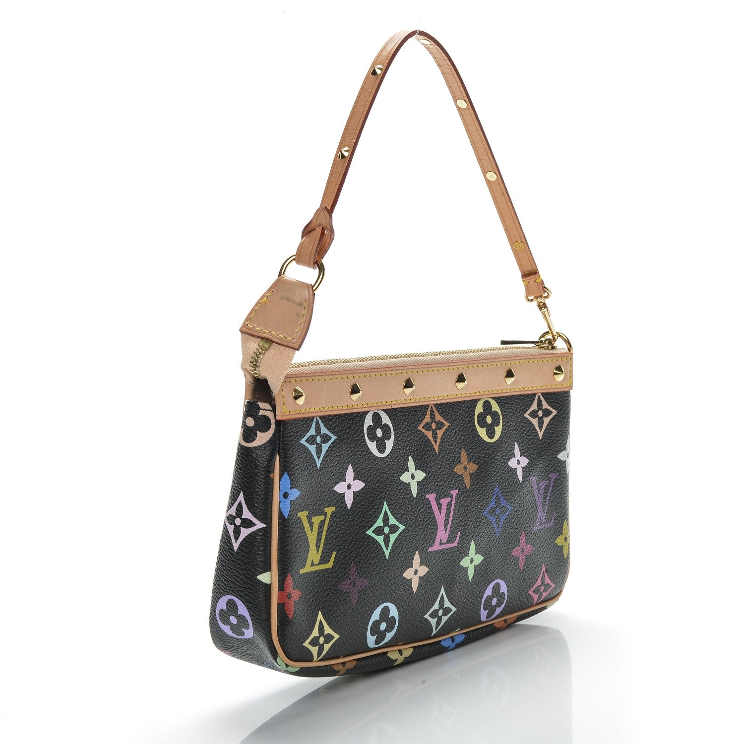Louis Vuitton Monogram Multicolor Pochette Accessories Black 3 of 8