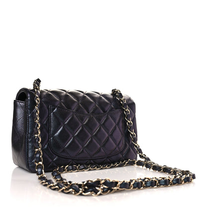 Chanel Iridescent Lambskin Quilted Mini Rectangular Flap Black 3 of 9