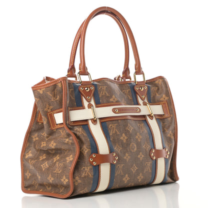 Louis Vuitton Monogram Rayures Tisse Sac GM Blue 3 of 11