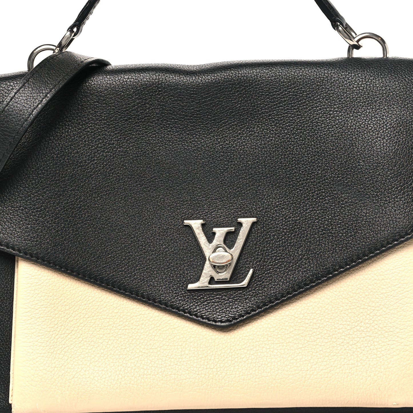 Soft Calfskin My Lockme Top Handle Vanille Black