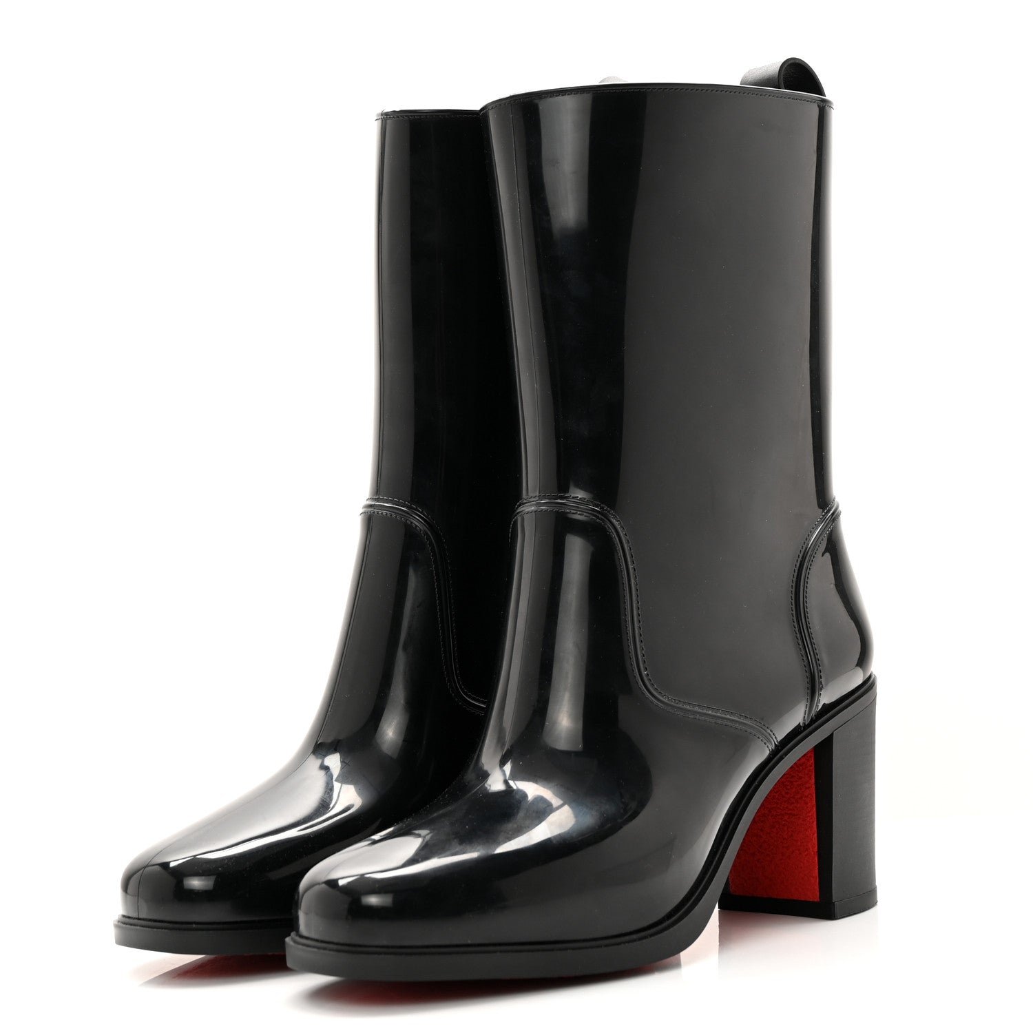 Christian Louboutin Recycled PVC Calfskin Loubirain 70 Boots 39 Black 3 of 9