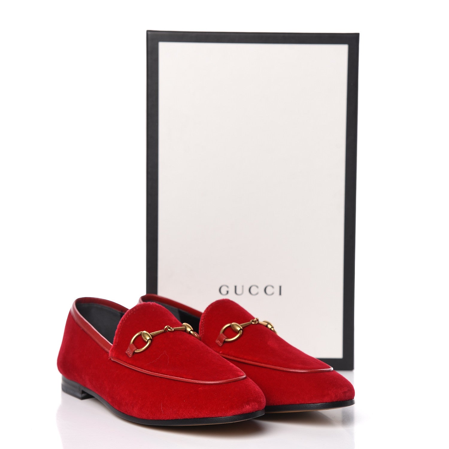 Gucci Velvet Horsebit Womens Jordaan Loafers 38 Hibiscus Red 9 of 9