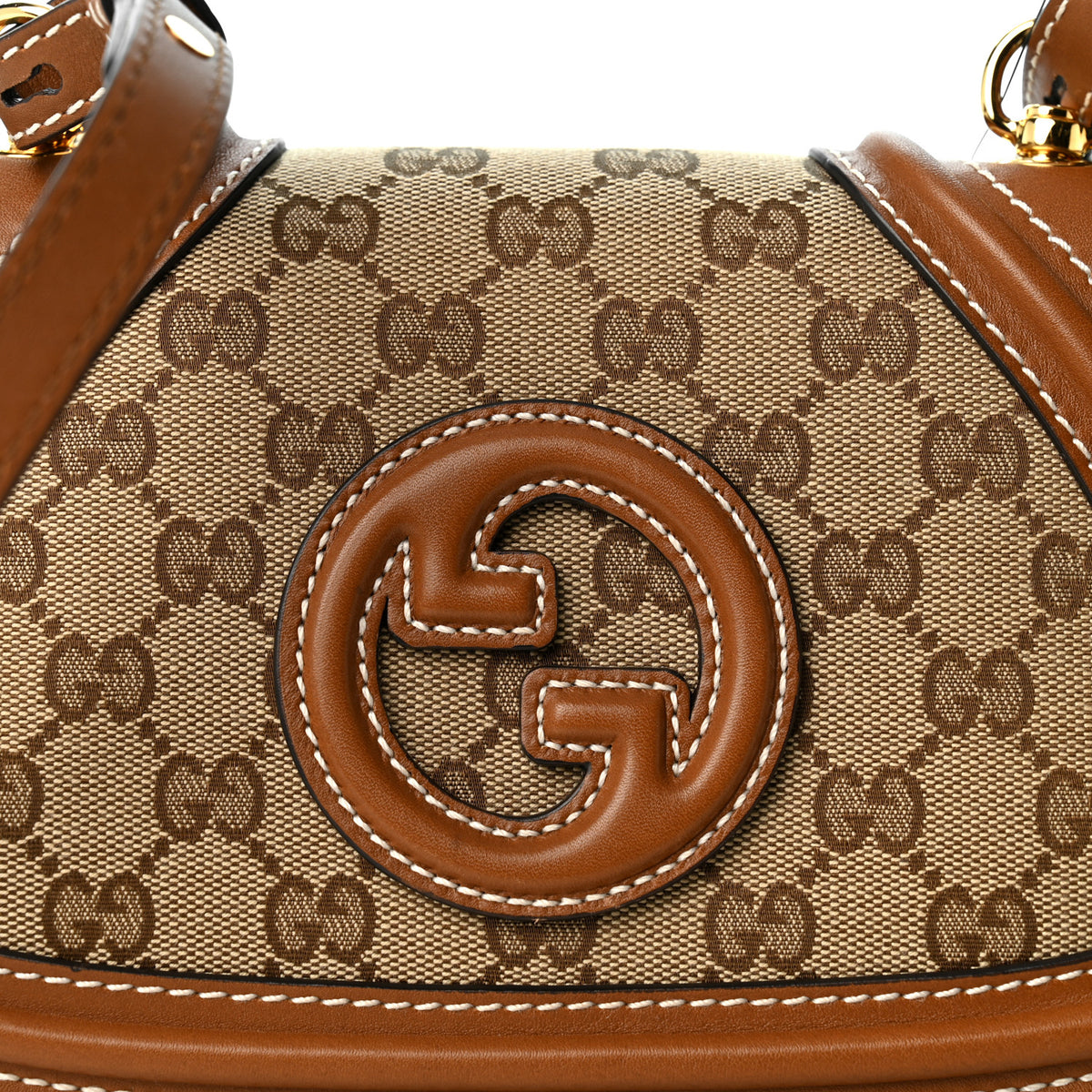 GG Supreme Monogram Calfskin Blondie Small Shoulder Bag  Beige Brown