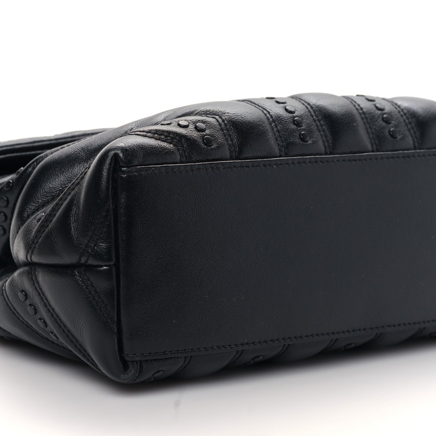 Calfskin Y Quilted Studded Monogram Small Loulou Chain Satchel Black