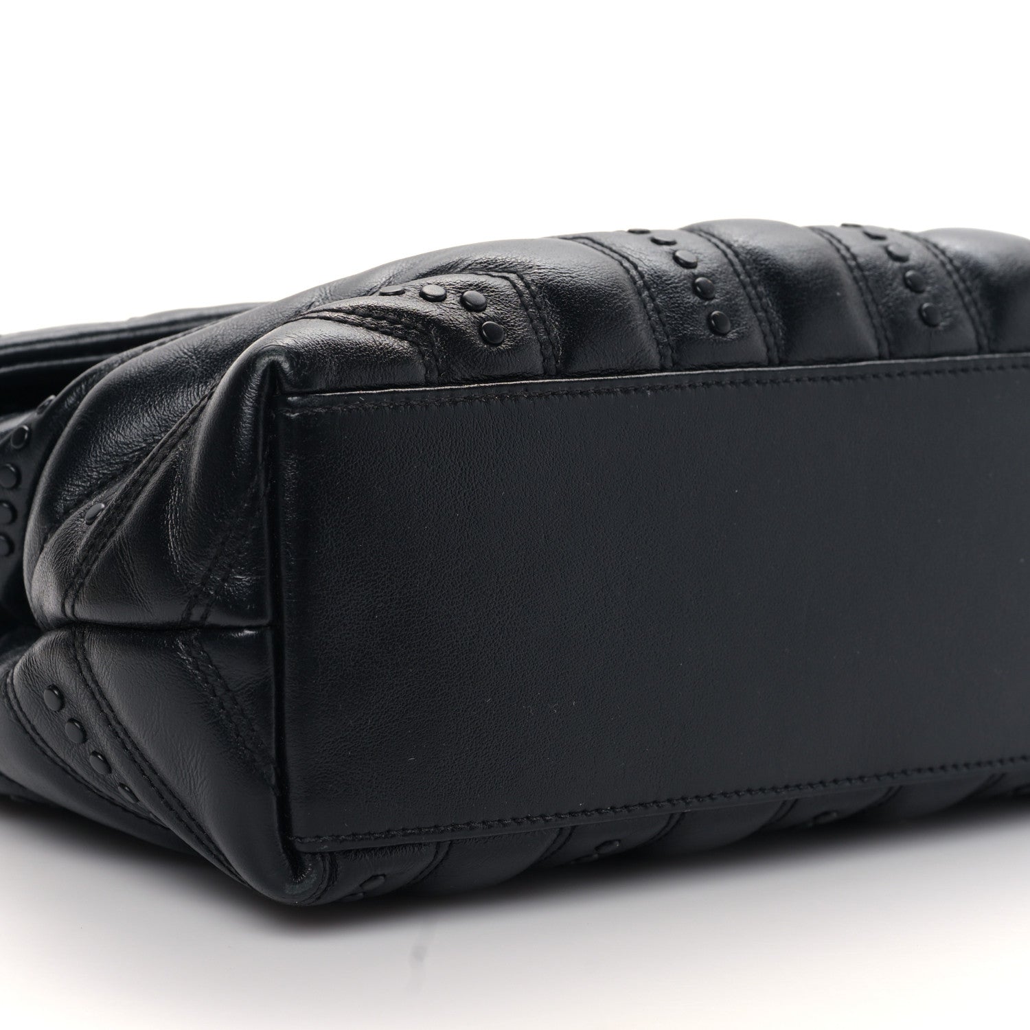 Saint Laurent Calfskin Y Quilted Studded Monogram Small Loulou Chain Satchel Black 7 of 8