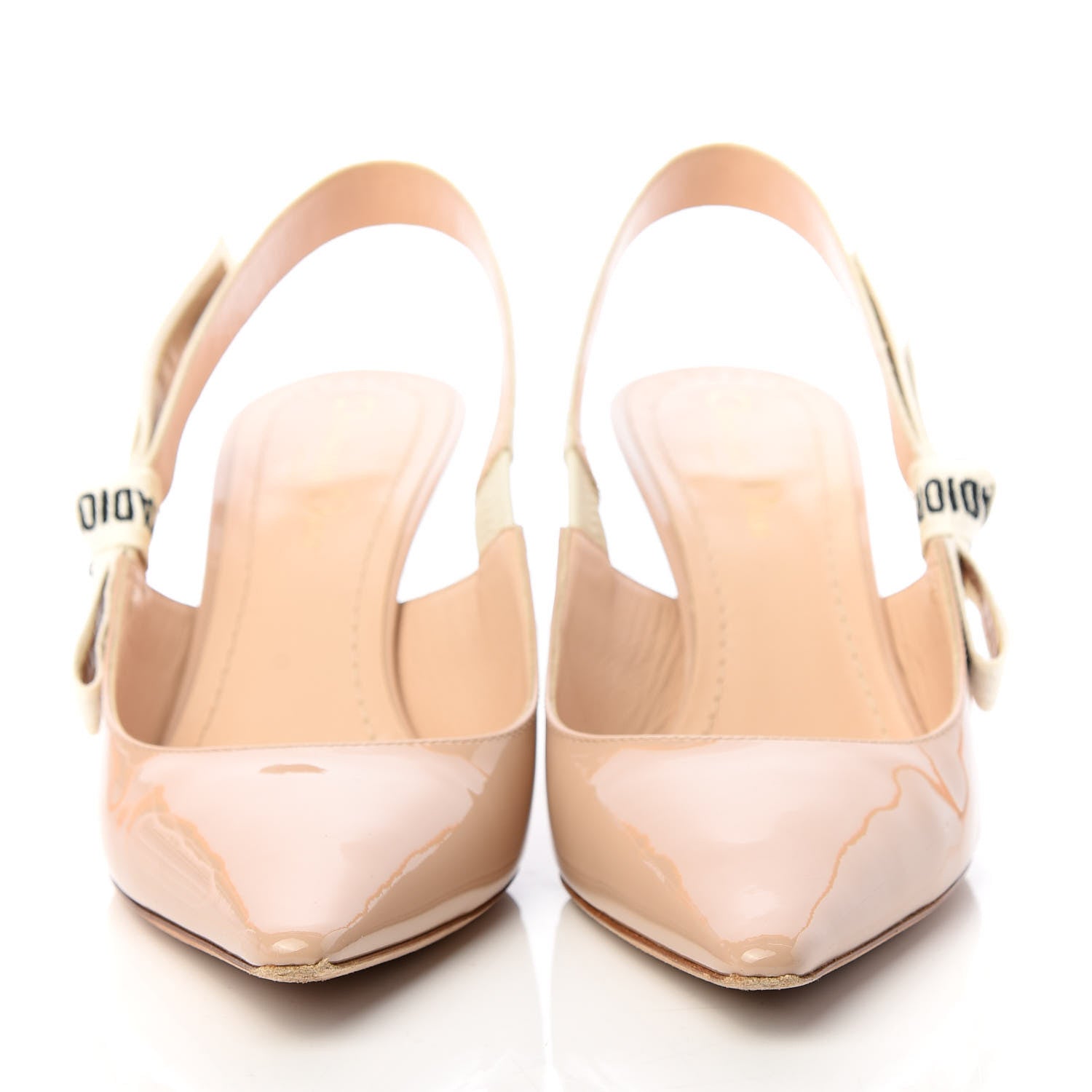 Christian Dior Patent Ribbon J'Adior Slingback 65mm Pumps 37.5 Nude 2 of 11