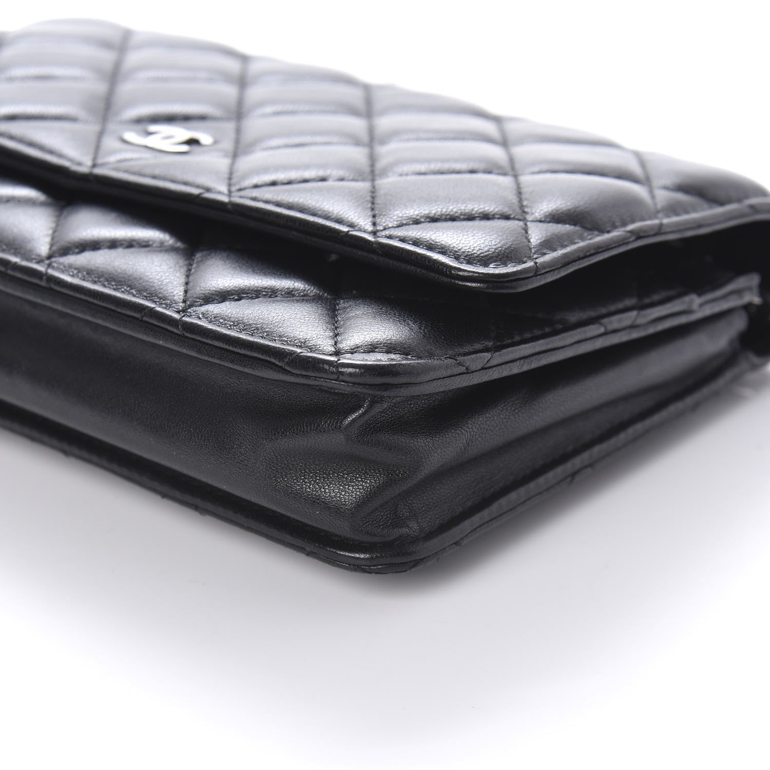 Chanel Lambskin Quilted Wallet On Chain WOC Black 7 of 11