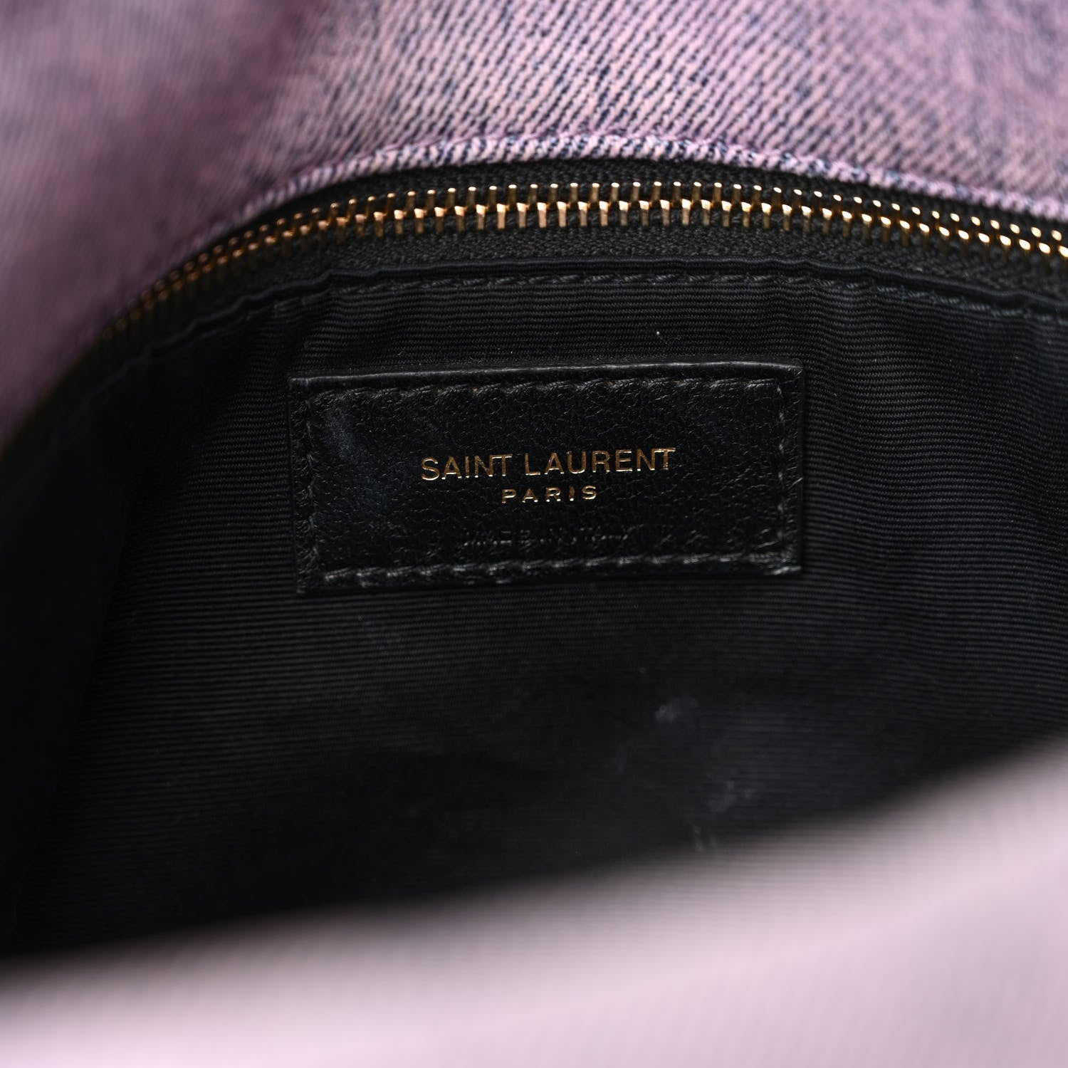 Saint Laurent Denim Quilted Medium Loulou Puffer Monogram Chain Satchel Bleached Lilac 7 of 11
