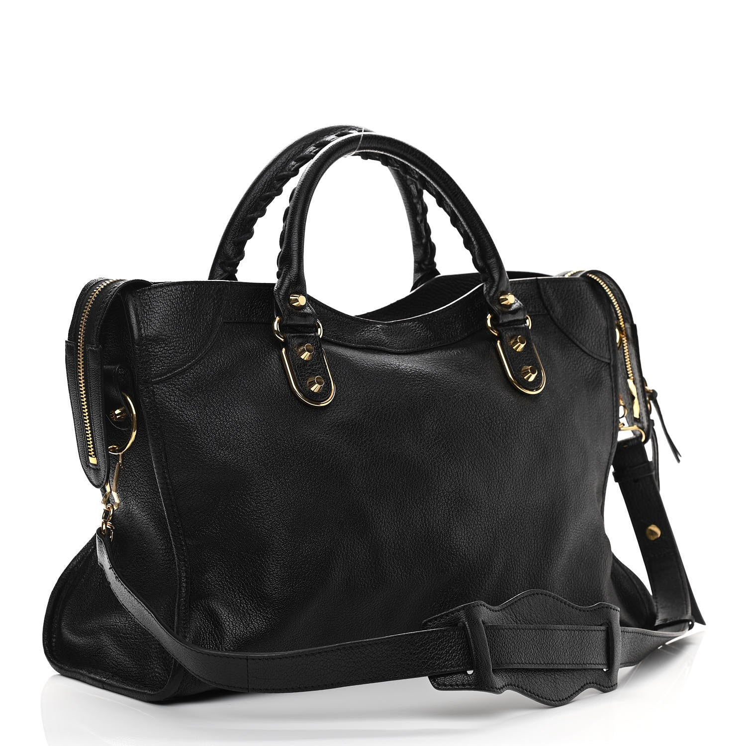 Balenciaga Chevre Gold Metallic Edge Hardware City Black 3 of 12