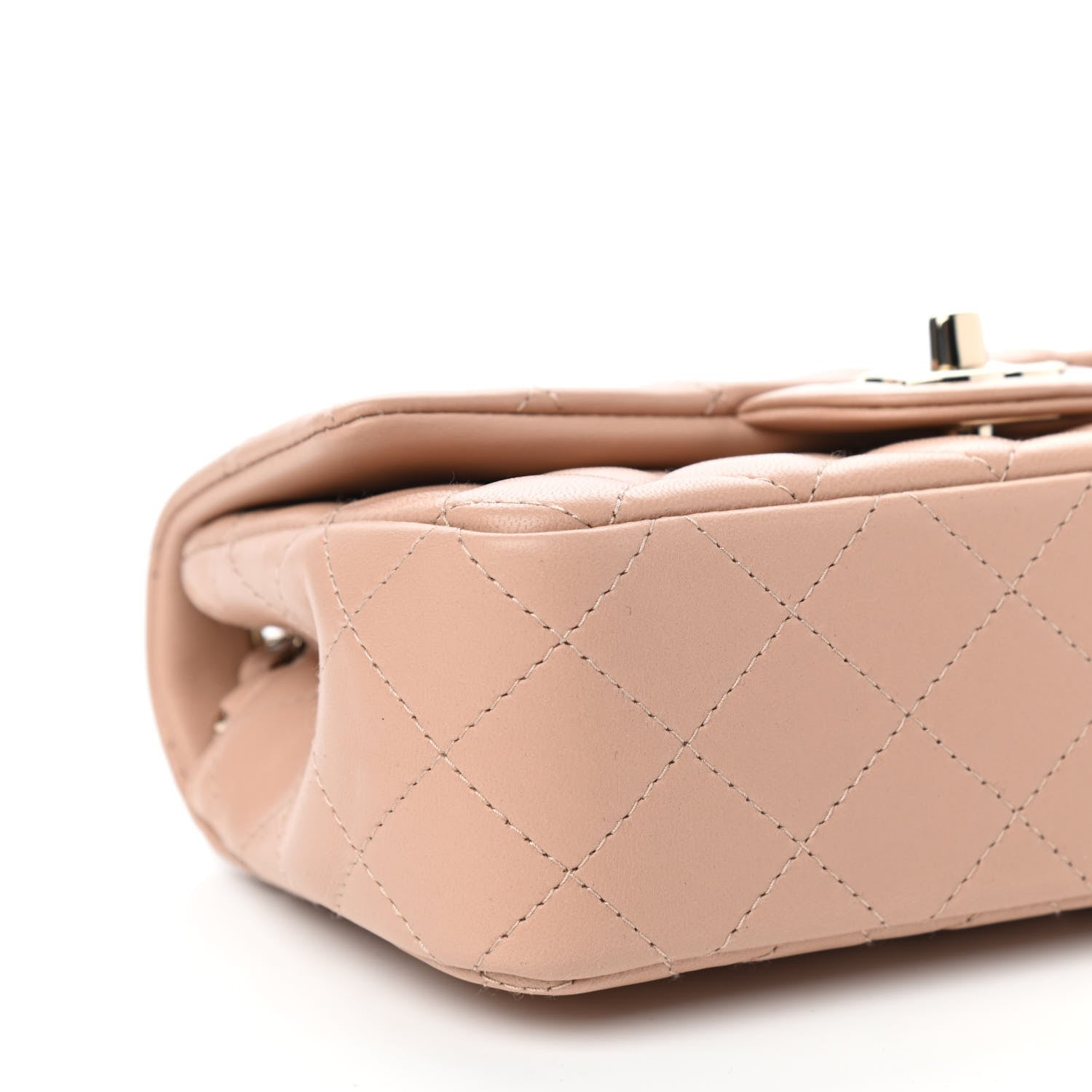 Chanel Lambskin Quilted Mini Rectangular Flap Beige 8 of 11