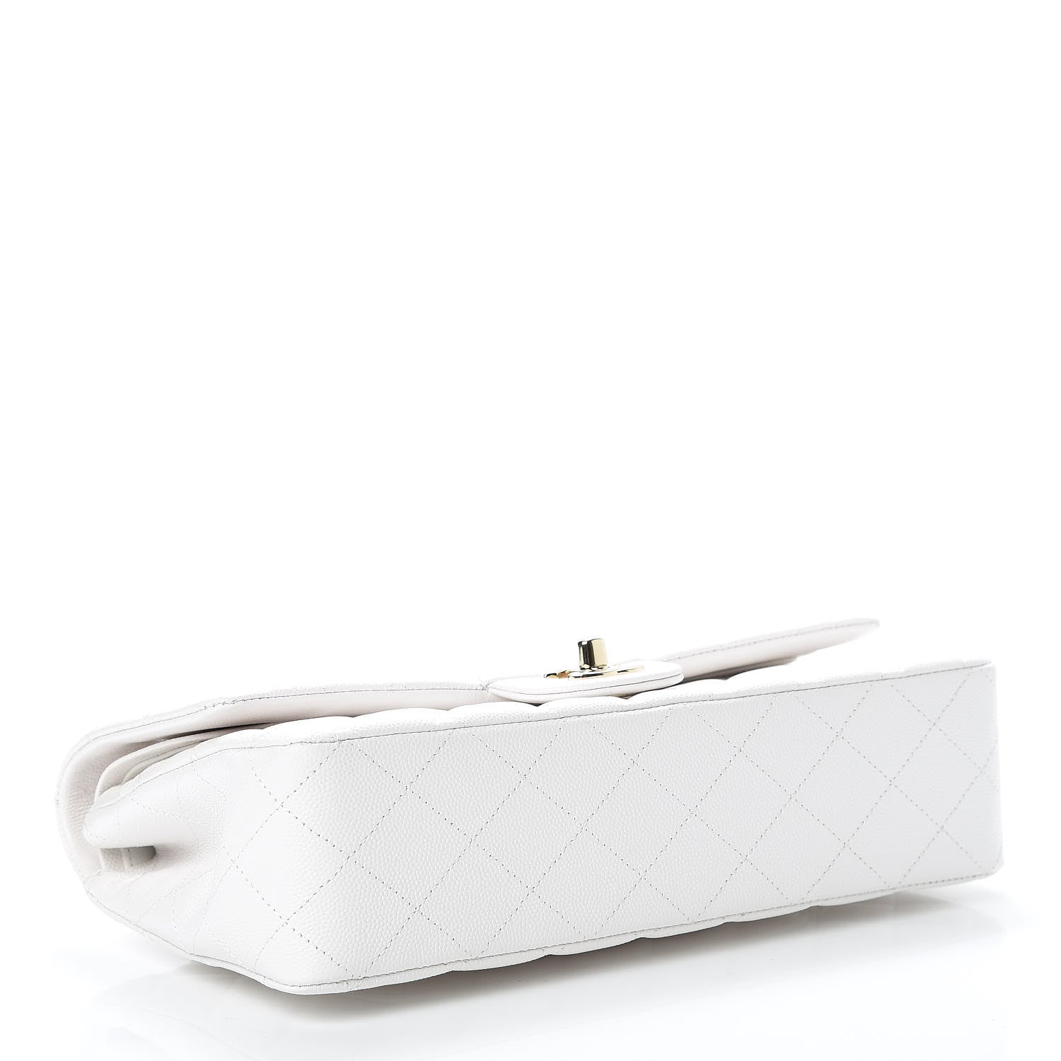Chanel Caviar Quilted Medium Double Flap White 5 of 14