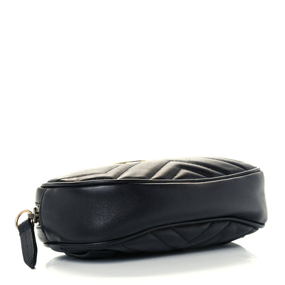 Gucci Calfskin Matelasse GG Marmont Belt Bag 95 38 Black 4 of 11
