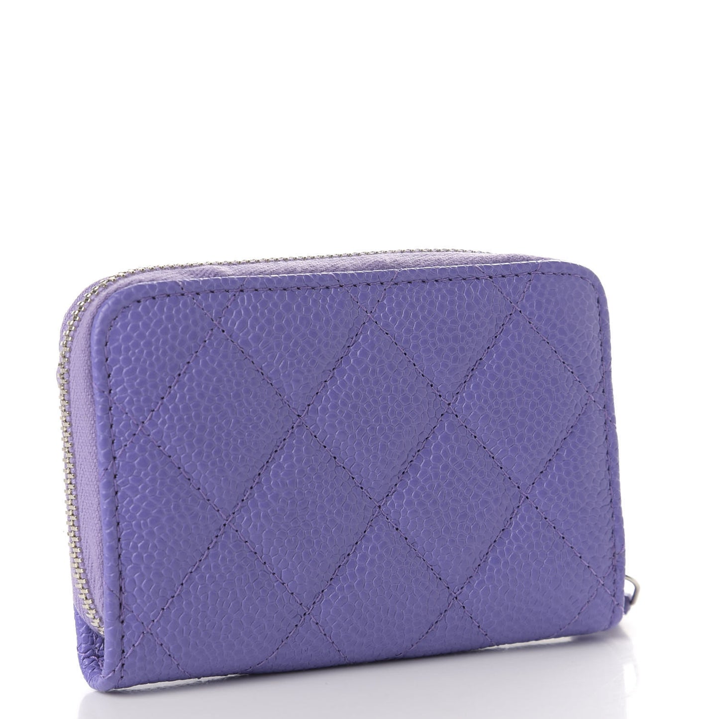Caviar Quilted Incognito Zip Coin Purse Purple