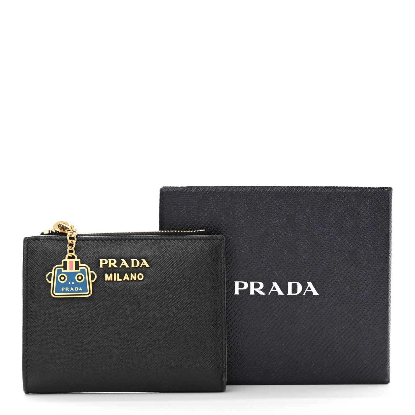 Saffiano Robot Compact Wallet Black