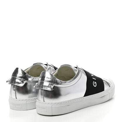 Givenchy Calfskin Band Logo Womens Urban Street Sneakers 38.5 Silvery 4 of 10