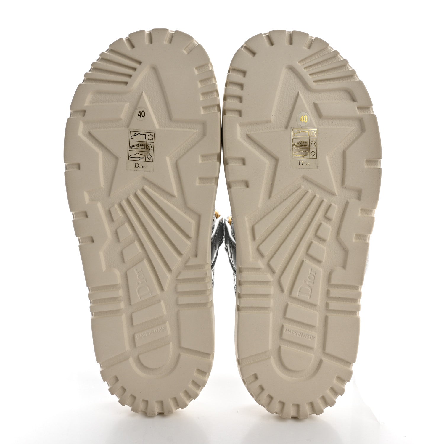 Christian Dior Laminated Sheepskin Cannage Dior Or Dioract Slide Sandals 40 Silver 5 of 11