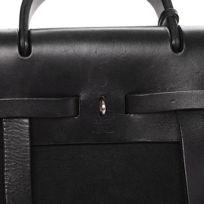 Hermes Toile Vache Calfskin Herbag 30 PM Backpack Black 8 of 14