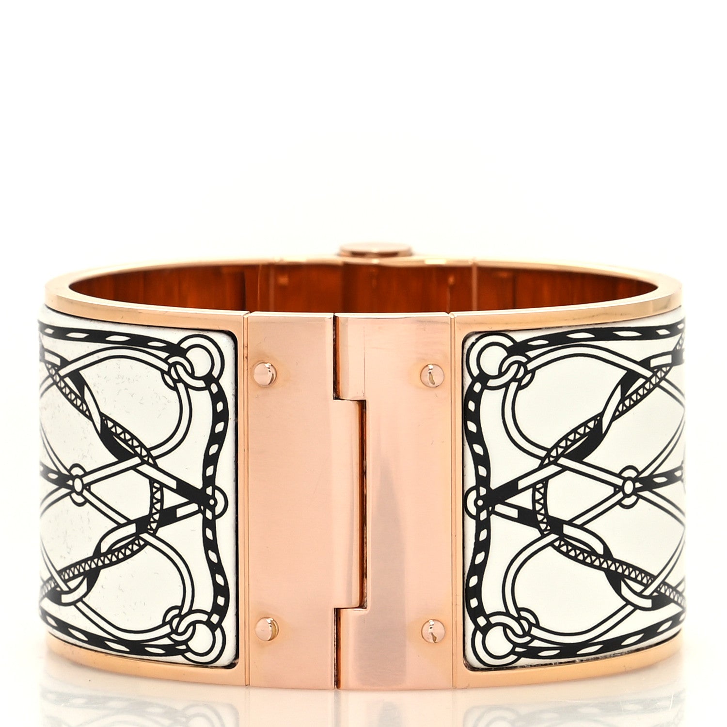Hermes Enamel Printed Extra Wide Hinged Bracelet 3 of 5