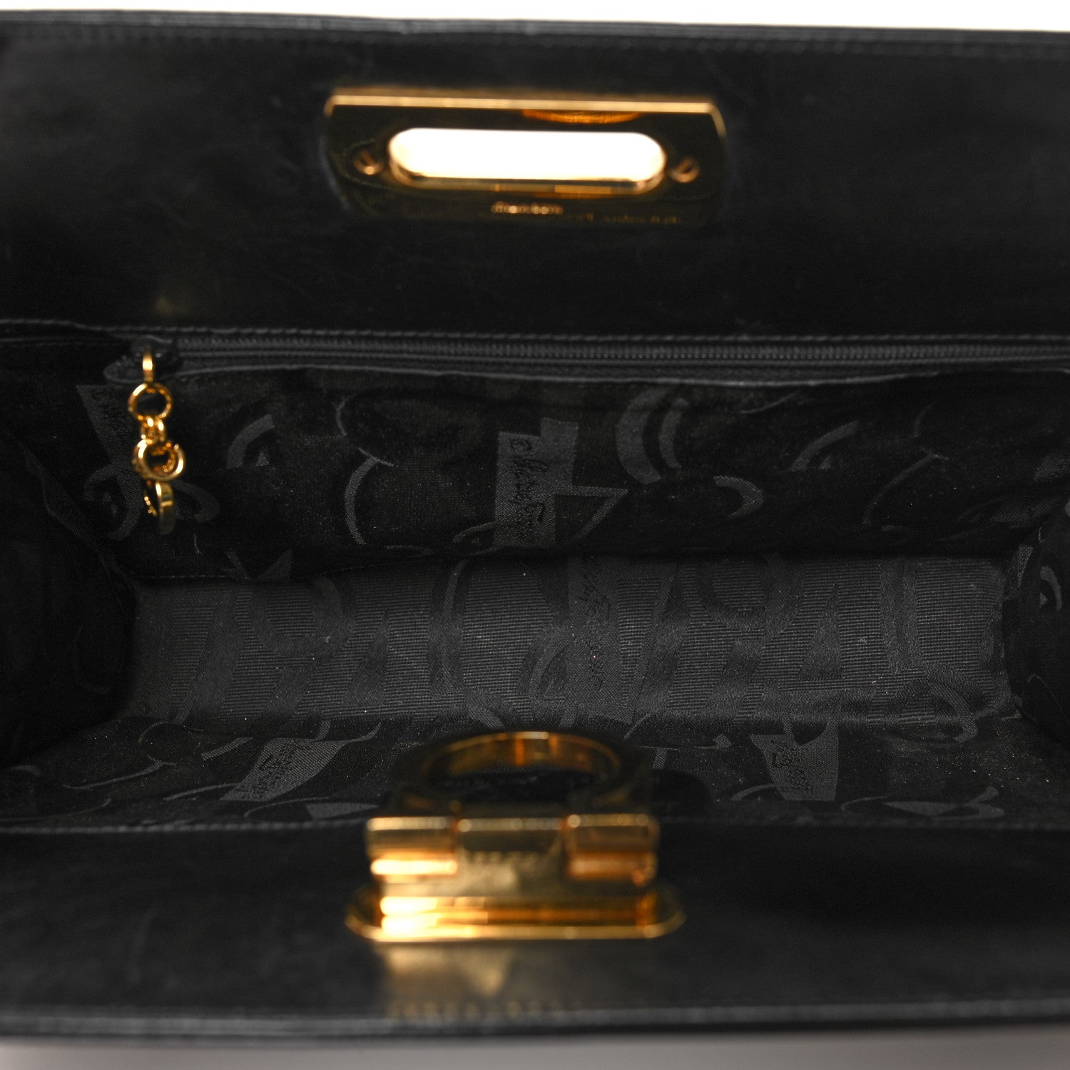Salvatore Ferragamo Calfskin Diana Clutch Black 5 of 10