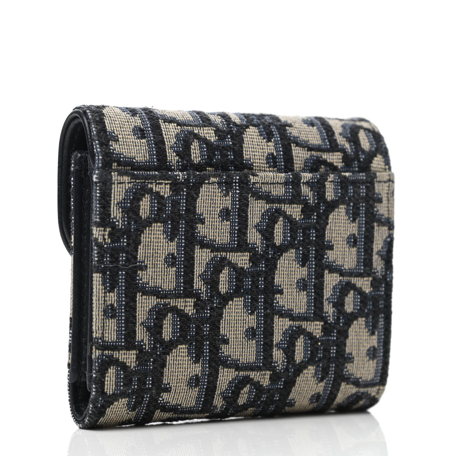 Christian Dior Oblique Saddle Lotus Wallet Blue 2 of 4