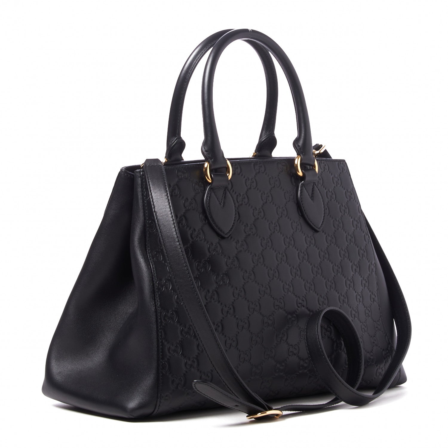 Gucci Soft Guccissima Signature Top Handle Tote Bag Black 2 of 8