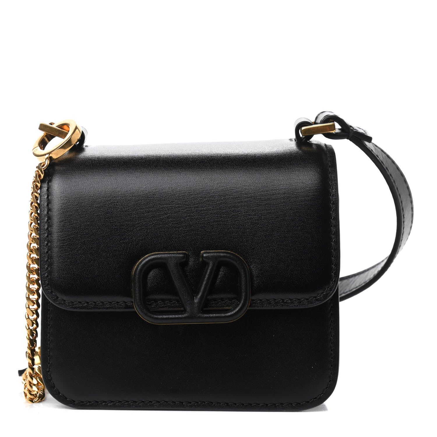 Valentino Garavani Smooth Calfskin Micro VSling Shoulder Bag Black 1 of 10