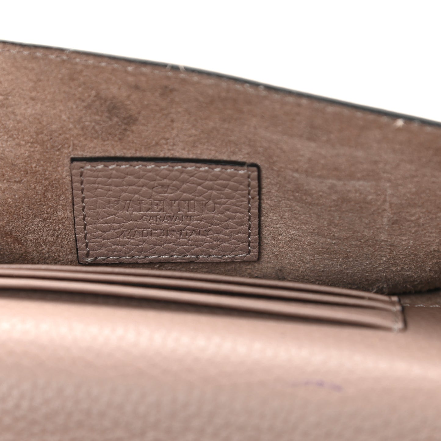 Pebbled Calfskin Rockstud Envelope Wallet on Chain Poudre