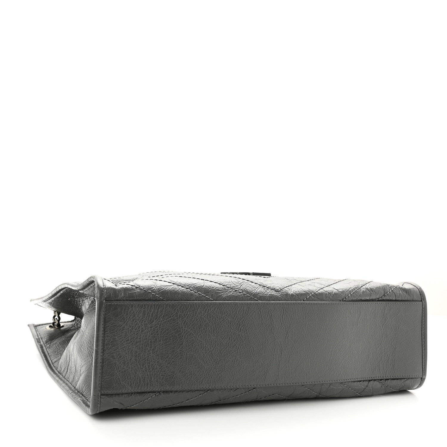 Saint Laurent Crinkled Calfskin Matelasse Monogram Niki Shoulder Bag Storm 4 of 10