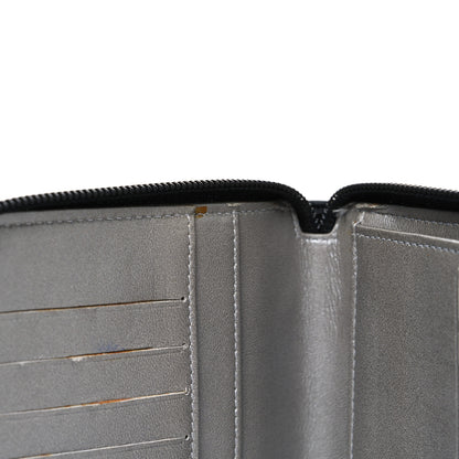 Chanel Lambskin Camellia Embossed Zip Around Organizer Wallet Black 9 of 9