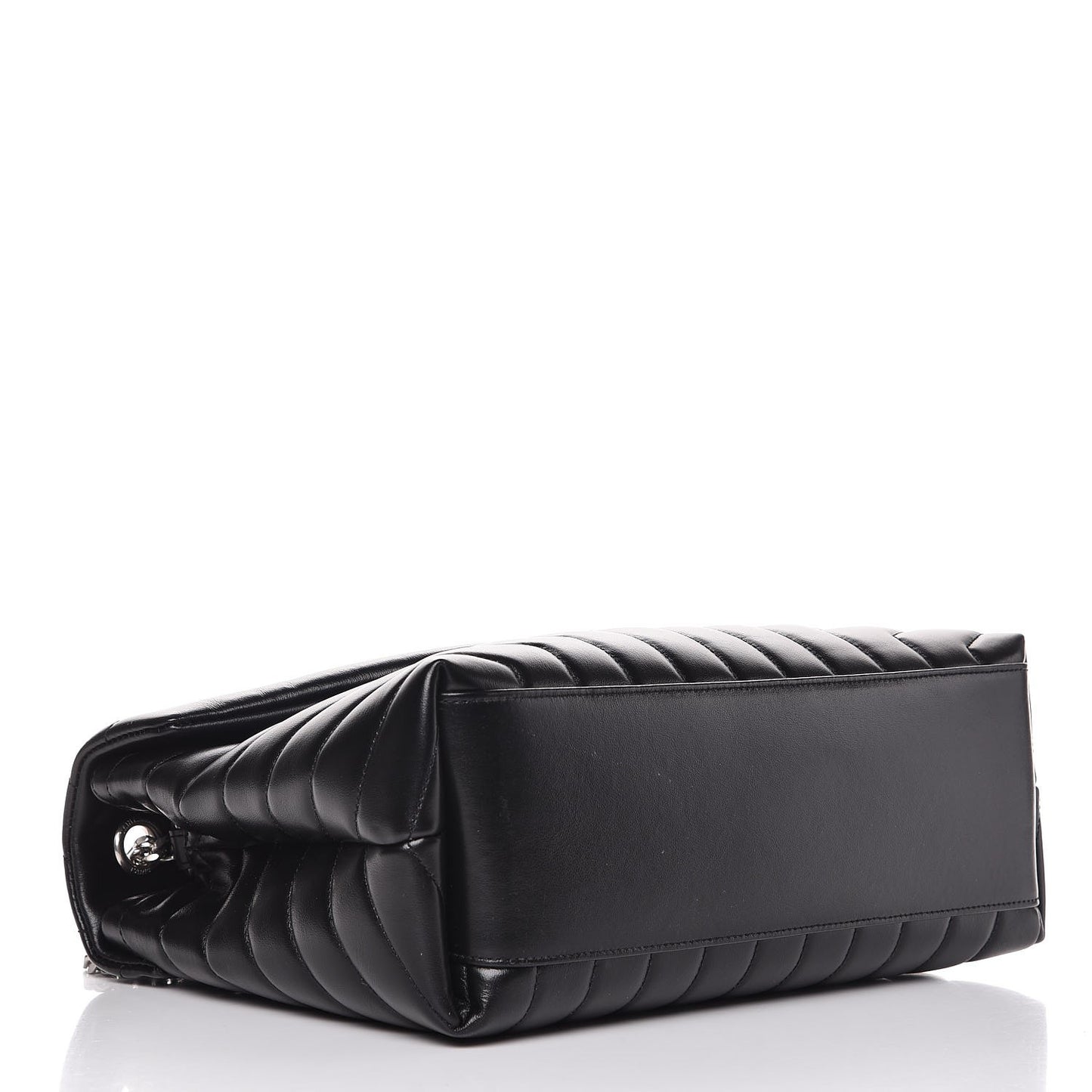 Calfskin Y Quilted Monogram Medium Loulou Chain Satchel Black