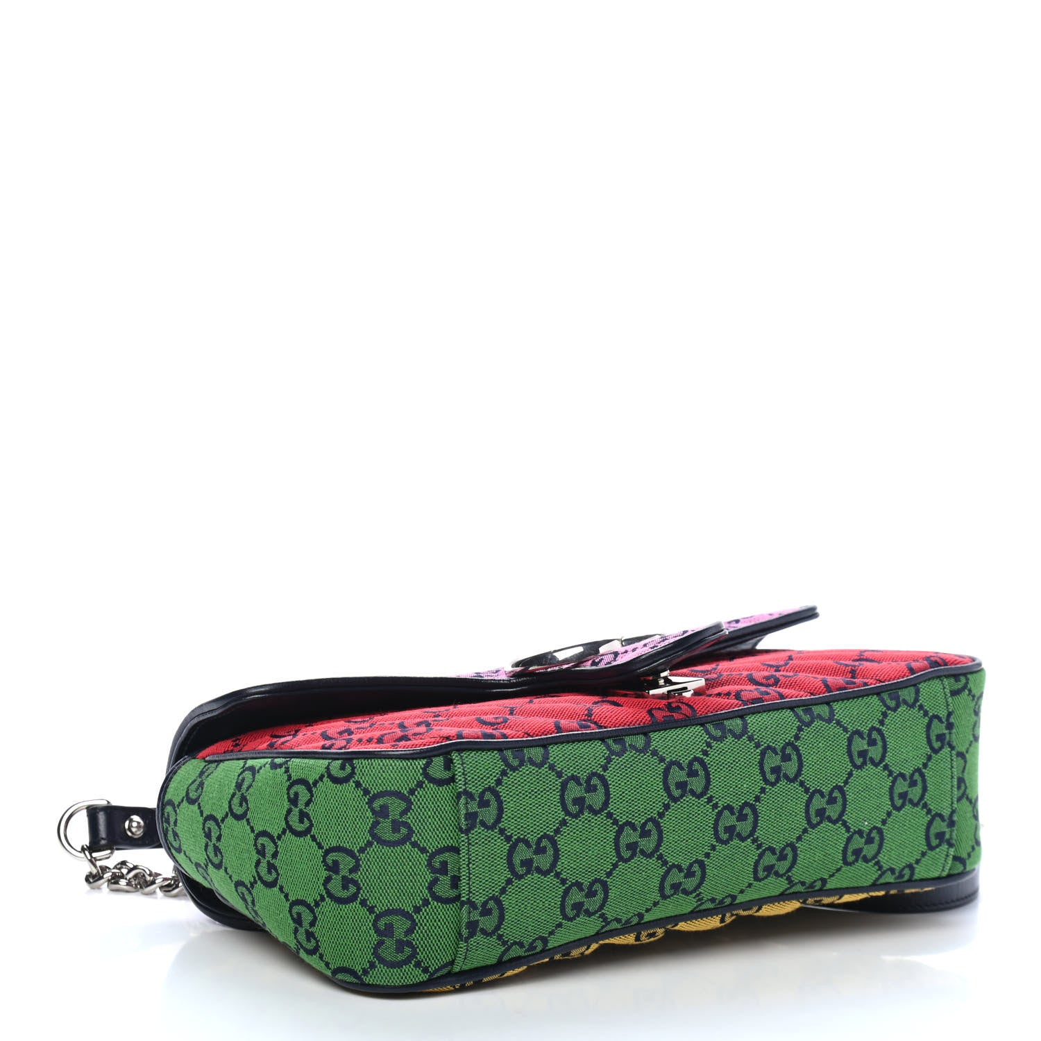 Gucci Monogram Multicolor Matelasse Diagonal Small GG Marmont Shoulder Bag Pink Blue Red Yellow Green 3 of 4