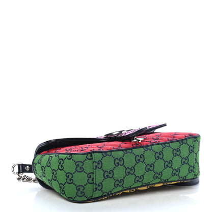 Gucci Monogram Multicolor Matelasse Diagonal Small GG Marmont Shoulder Bag Pink Blue Red Yellow Green 3 of 4