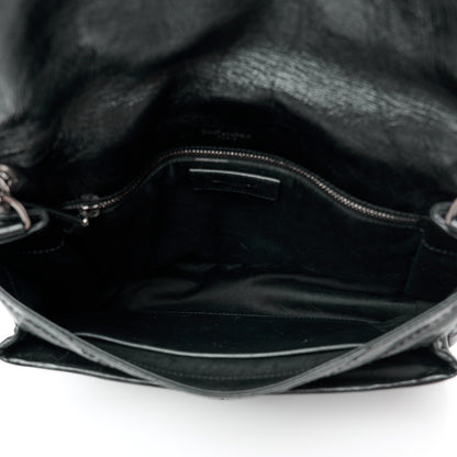 Saint Laurent Crinkled Calfskin Matelasse Monogram Medium Niki Chain Satchel Black 5 of 11