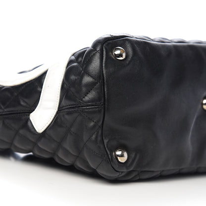 Chanel Calfskin Quilted Large Cambon Tote Black White 8 of 11