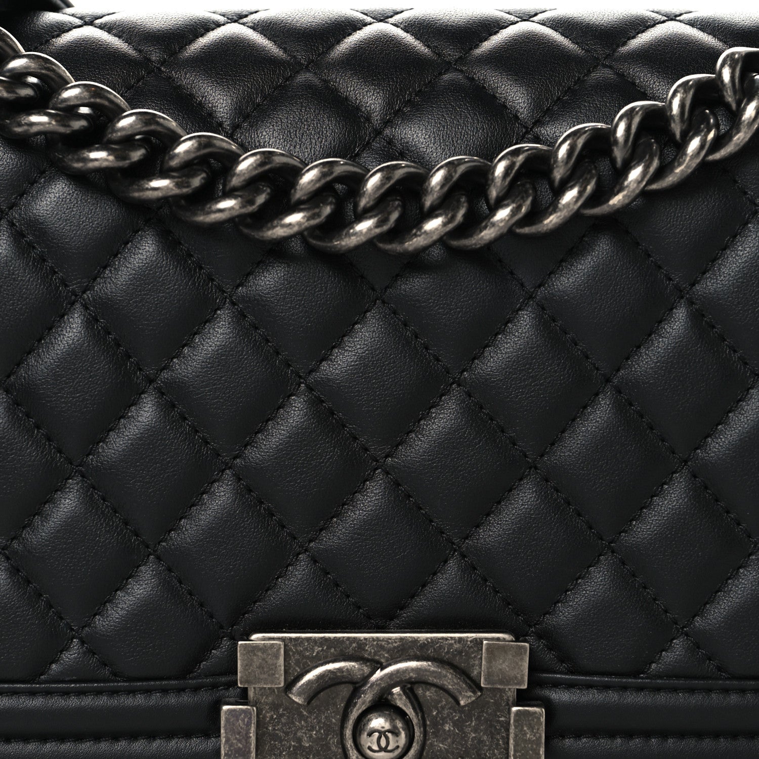 Chanel Lambskin Quilted Medium Boy Flap Black 8 of 10