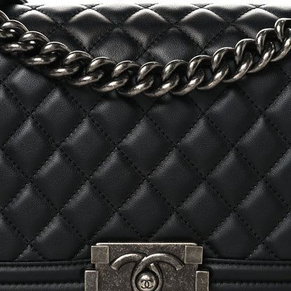 Chanel Lambskin Quilted Medium Boy Flap Black 8 of 10
