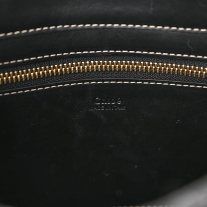 Chloe Felt Calfskin Small Woody Ribbon Tote With Strap Cashmere Grey 6 of 10