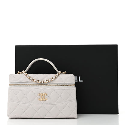 Chanel Caviar Quilted Trendy Handle Slim Vanity Light Grey 11 of 11