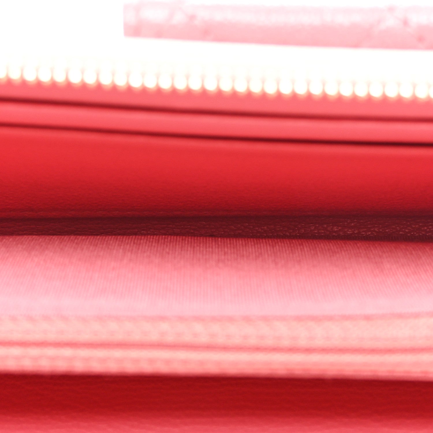 Chanel Goatskin Quilted Tri-Color In & Out Zip Around Wallet Orange Green Pink 5 of 9