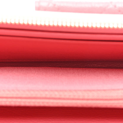 Chanel Goatskin Quilted Tri-Color In & Out Zip Around Wallet Orange Green Pink 5 of 9