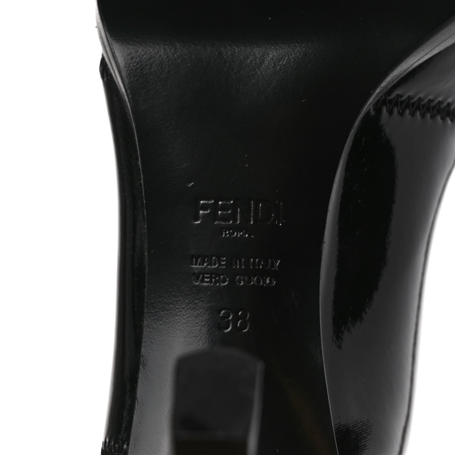Fendi Glossy Neoprene FFrame Ankle Boots 38 Black 7 of 8