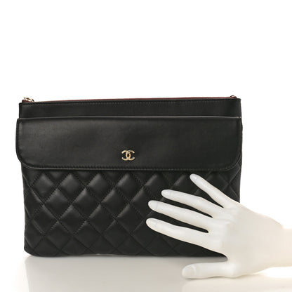 Chanel Lambskin Quilted Medium Flap Cosmetic Case Black 2 of 9