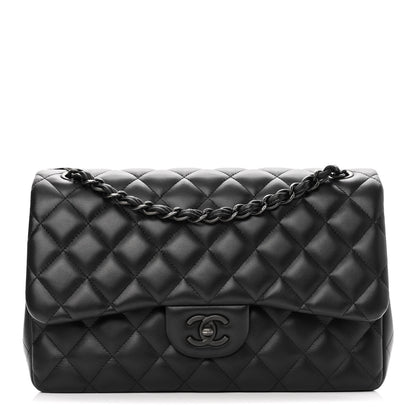 Chanel Lambskin Quilted Jumbo Double Flap So Black 1 of 11