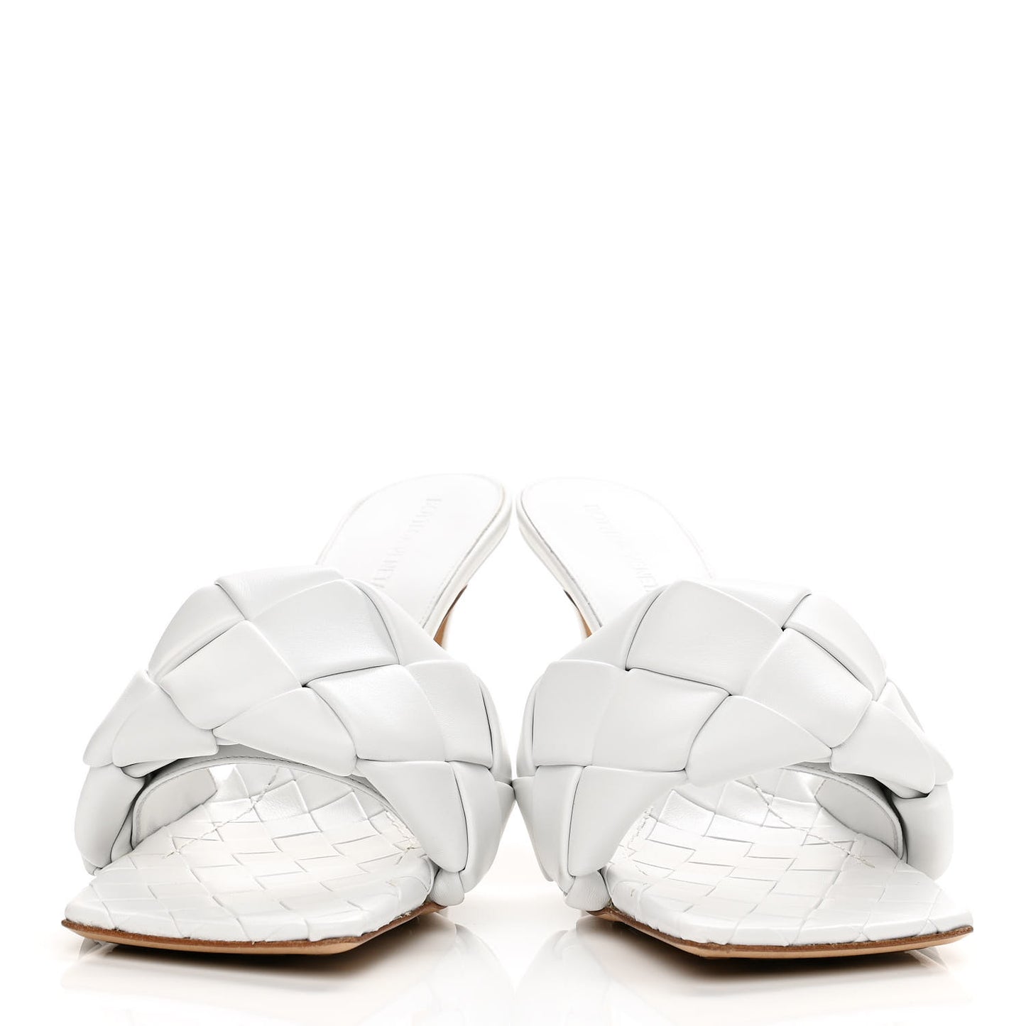 Nappa Maxi Intrecciato Lido Mule Sandals 40.5 Optic White