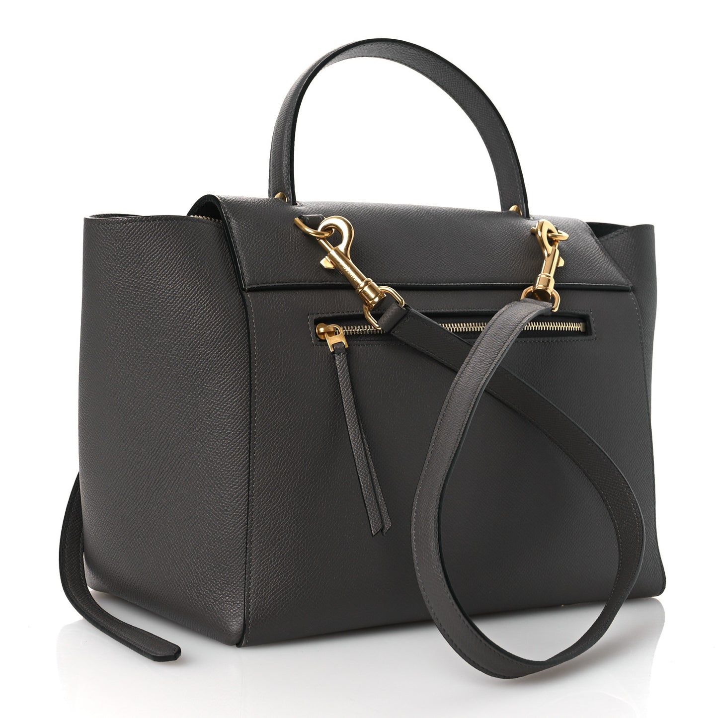 Grained Calfskin Mini Belt Bag Grey Grey