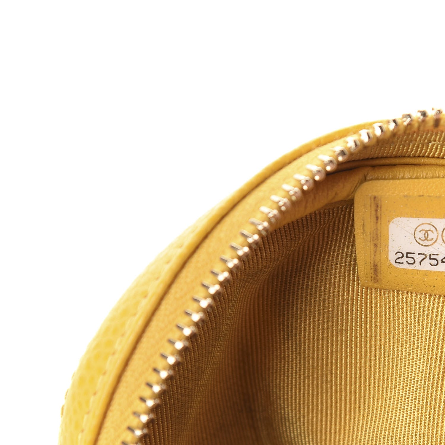 Chanel Caviar Quilted Zip Around Classic Coin Purse Yellow 7 of 8