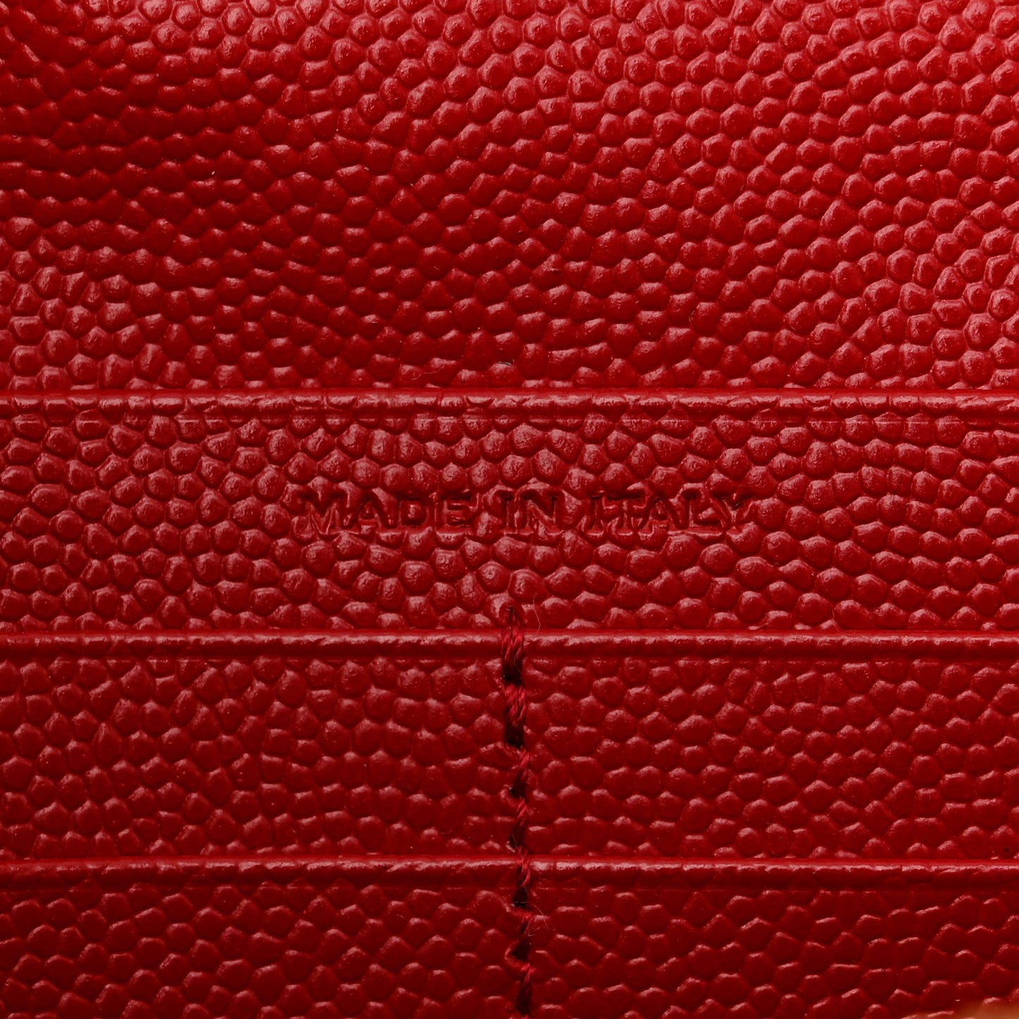 Grain De Poudre Matelasse Chevron Monogram Chain Wallet Red