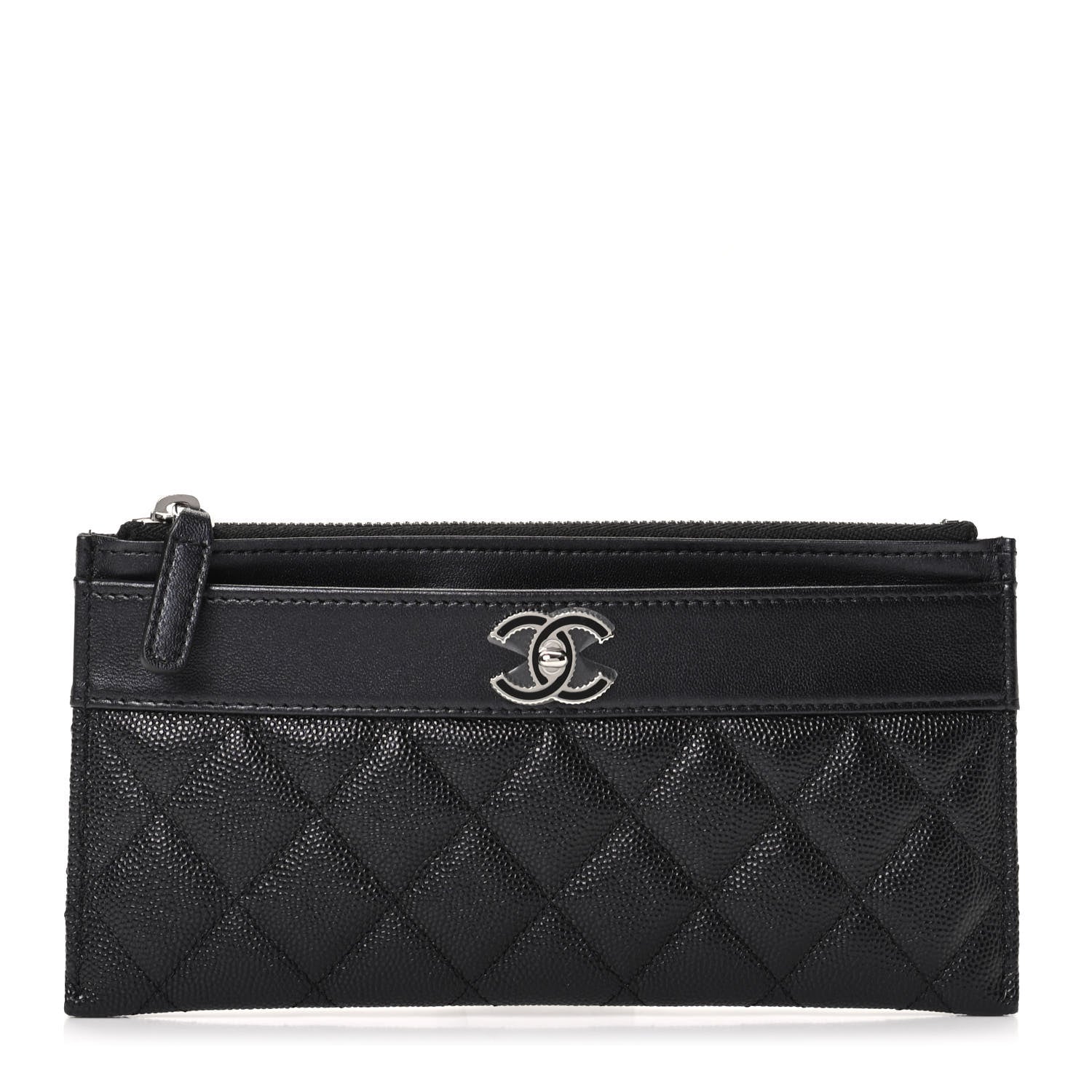 Chanel Caviar Quilted Mademoiselle Vintage Zip Pouch Black 1 of 8